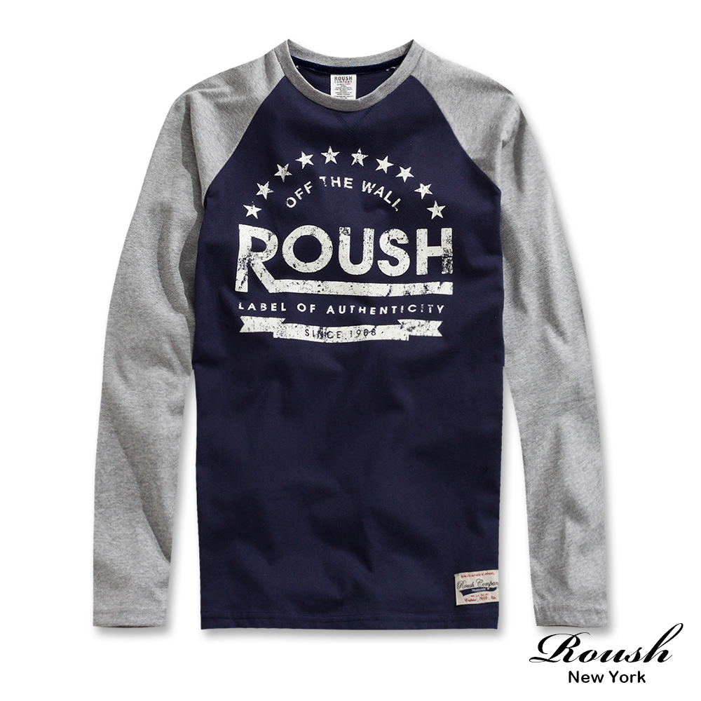 ROUSH Roush 美式印花拉克蘭袖長TEE (2色)