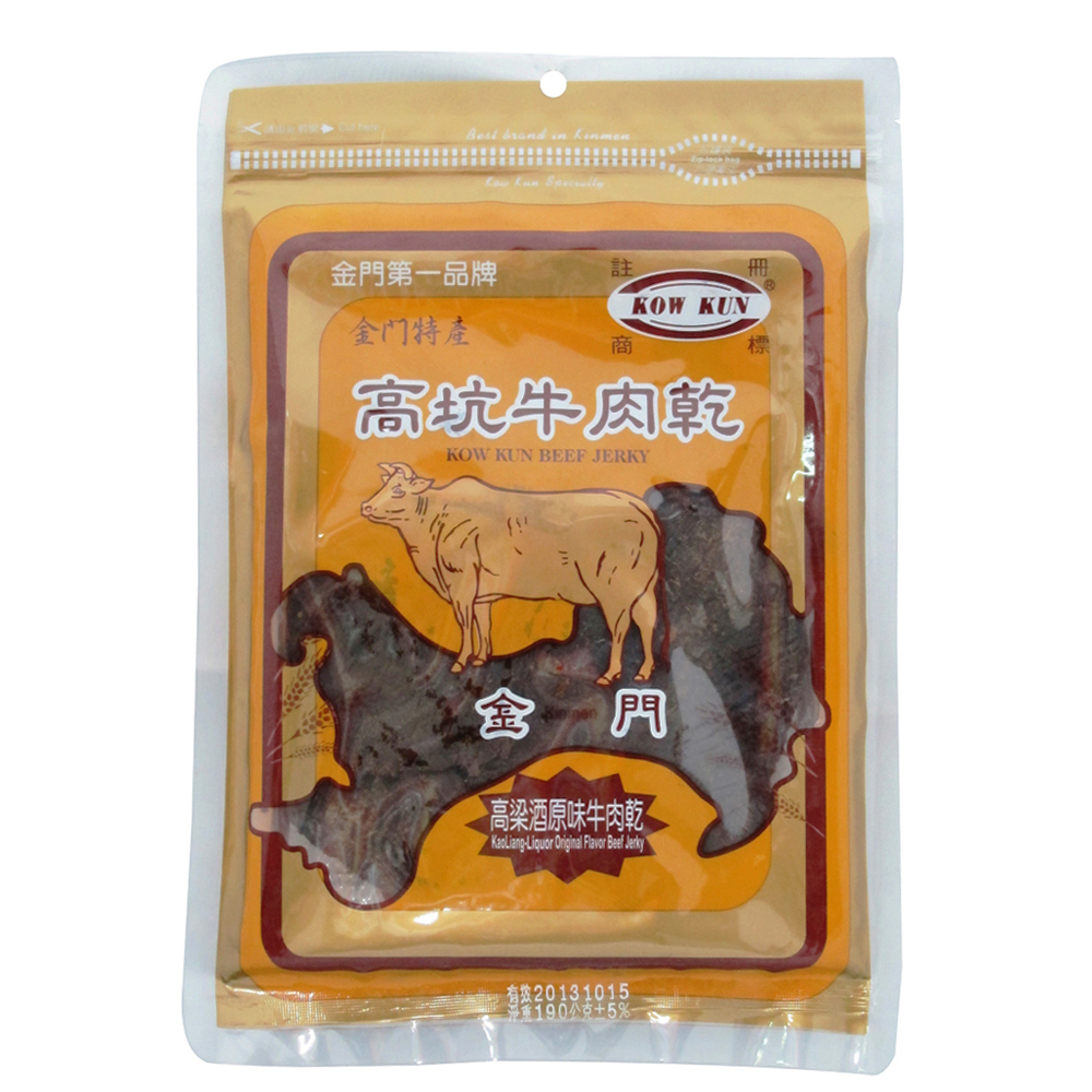 高坑 高梁酒原味牛肉乾(190g)