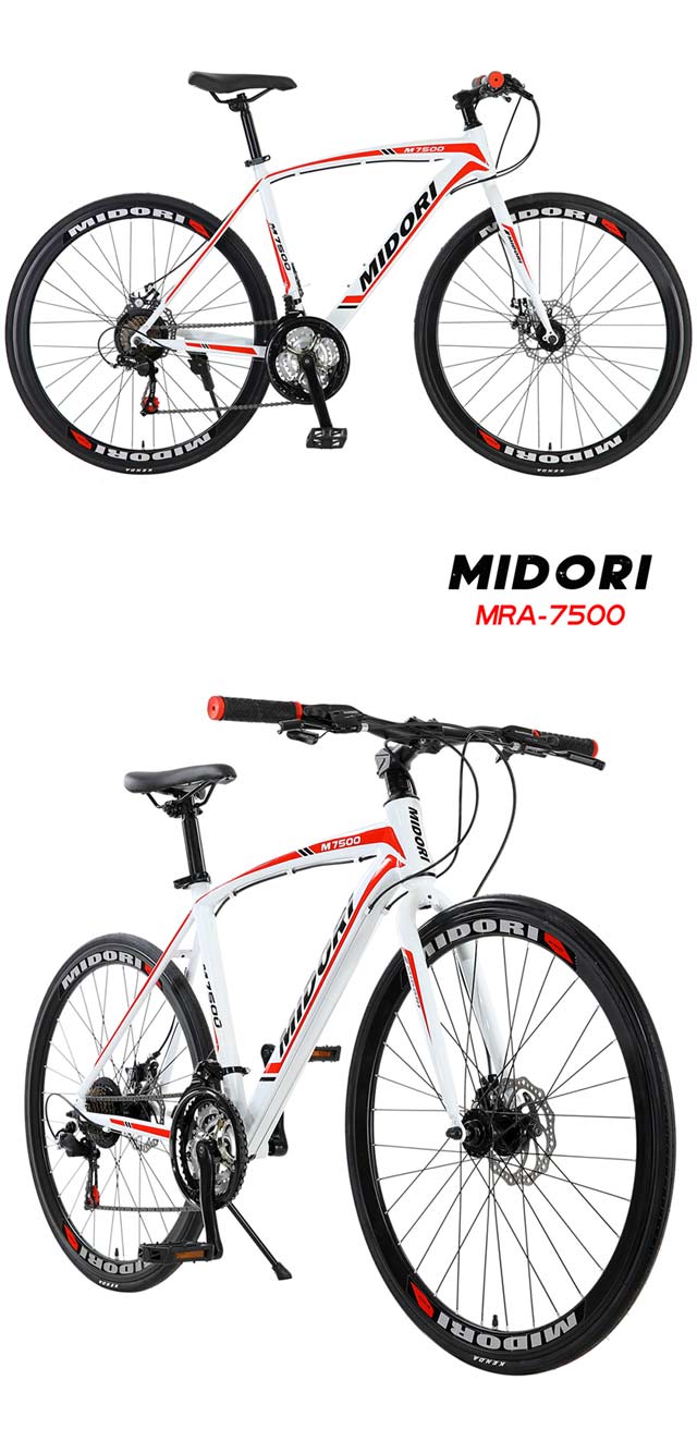 【MIDORI】MRA-7500 高碳鋼碟煞SHIMANO 21速 平把公路車