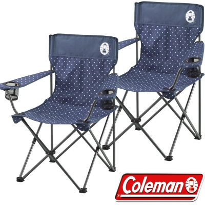 Coleman CM-26736_圓點海軍藍 渡假休閒椅(2入)/野餐桌椅/露營椅 公司貨
