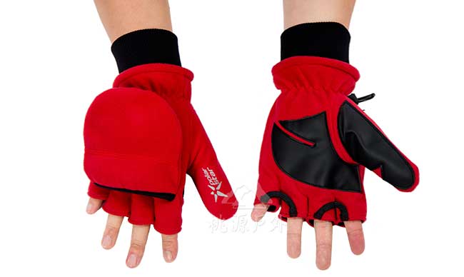 PolarStar 防風翻蓋兩用手套 保暖手套 台灣製『紅』P17608