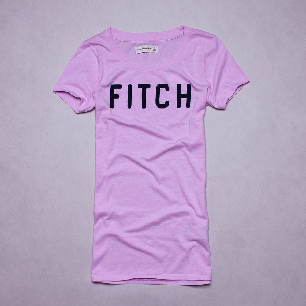 A&F Abercrombie & Fitch 經典FITCH英文貼布短T-紫