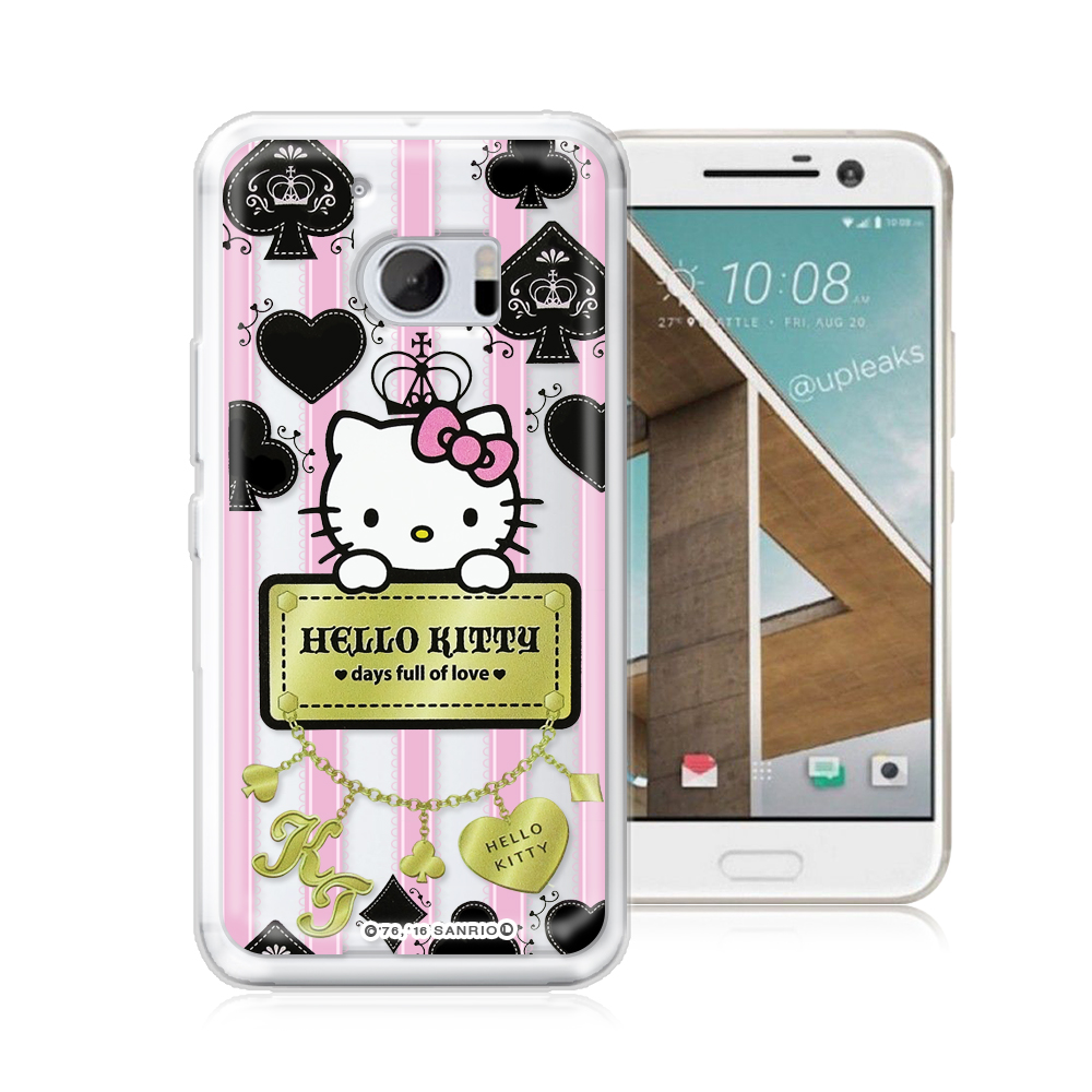 三麗鷗正版 凱蒂貓 HTC 10 / M10 透明軟式保護殼(撲克牌)