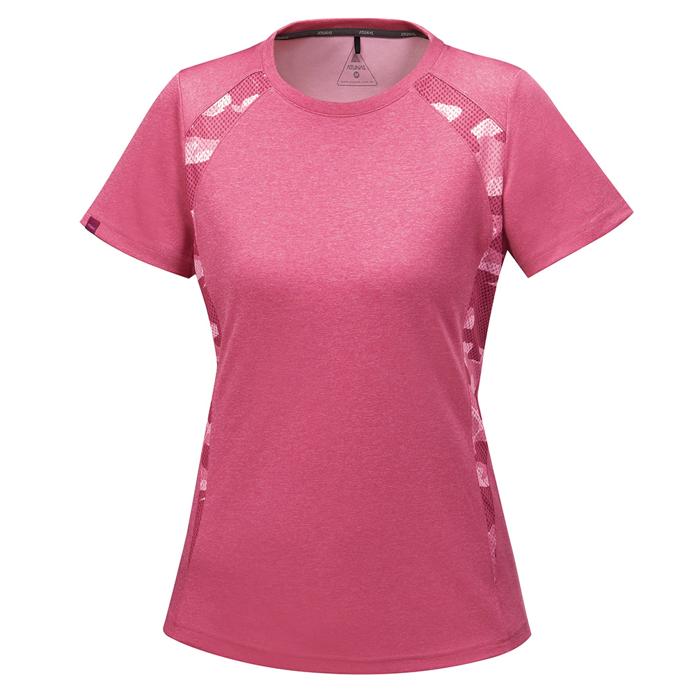 【ATUNAS 歐都納】女款持續涼感防曬吸濕排汗快乾短袖T恤A-T1703W深粉紅