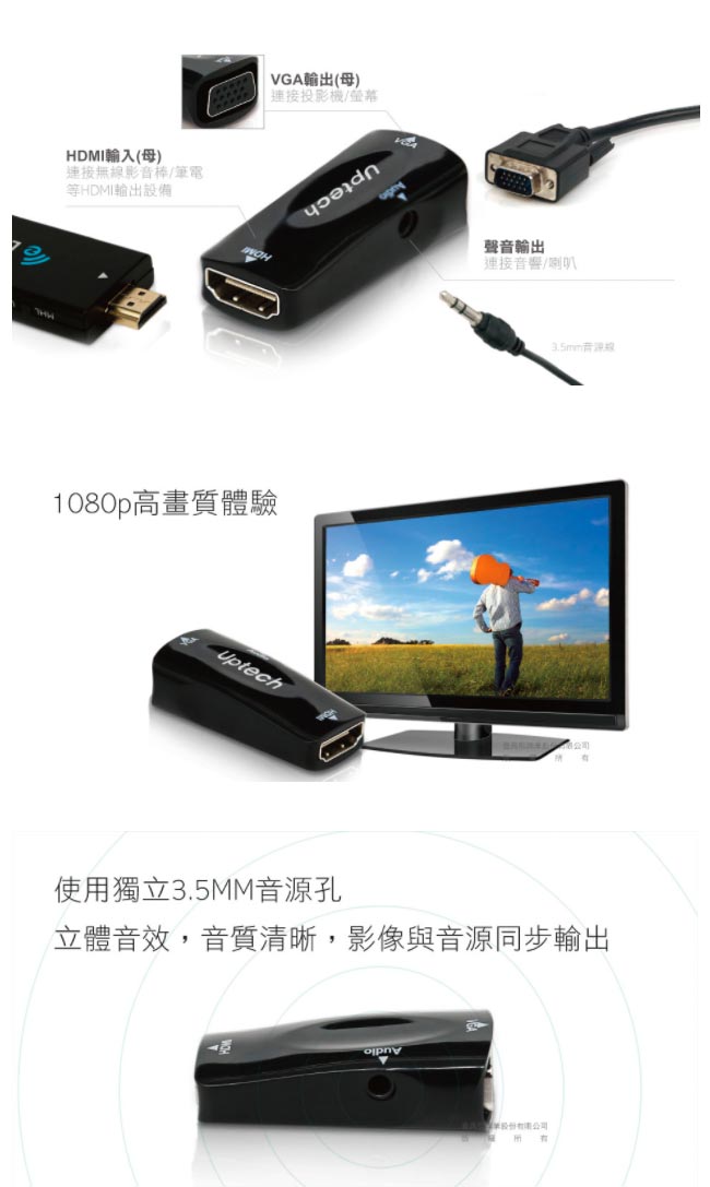 Uptech HV102 Miracast Dongle 專用套件