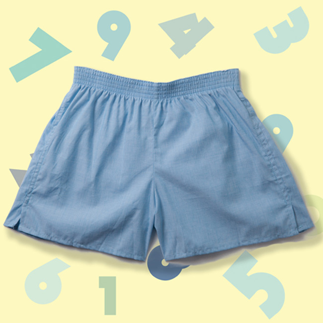 純棉素色兒童耐用織帶平口褲/四角褲 水藍 MORINO