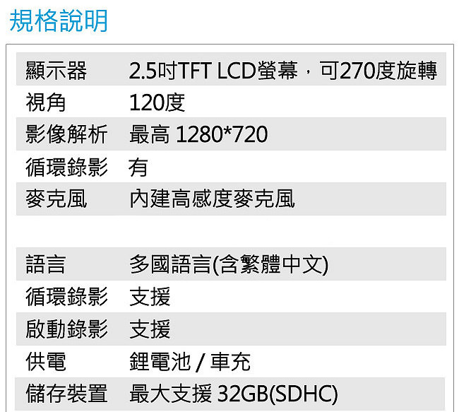 【魔鷹】H198-270度翻轉螢幕行車記錄器