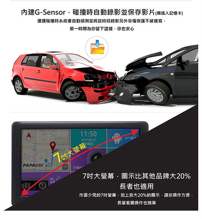 GOLiFE GoPad DVR7 Plus 行車導航平板+R20倒車顯影鏡頭(組合)~急