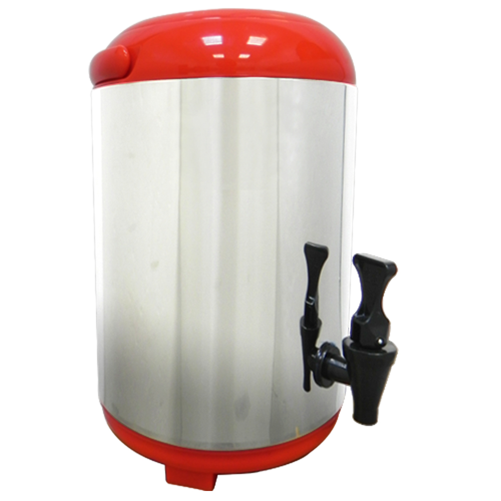 VOSUN 日式 #304 不鏽鋼10L親心保冰保溫茶桶(含提把)大開口保冷冰桶/陽光紅