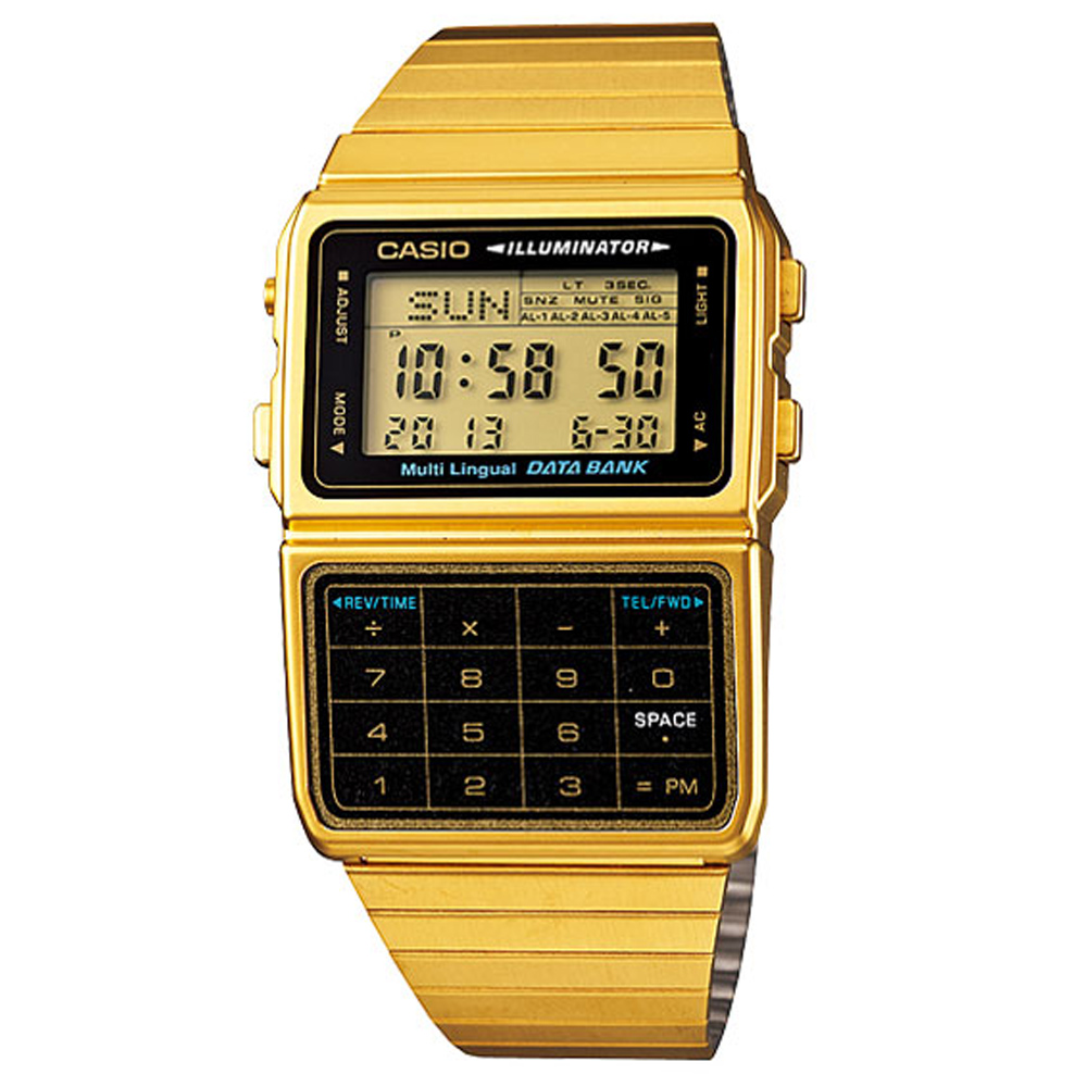 CASIO 復古經典數位計算機錶(DBC-611G-1A)-金色/44.2mm