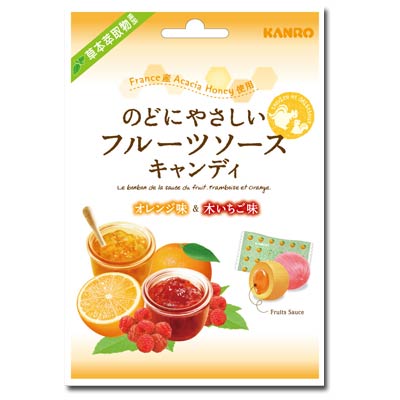 日本《甘樂》蜂蜜水果夾心喉糖(27.2g/袋)