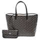 GOYARD 經典St. Louis PM 防水帆布LOGO購物包(中-黑-附收納袋) product thumbnail 1