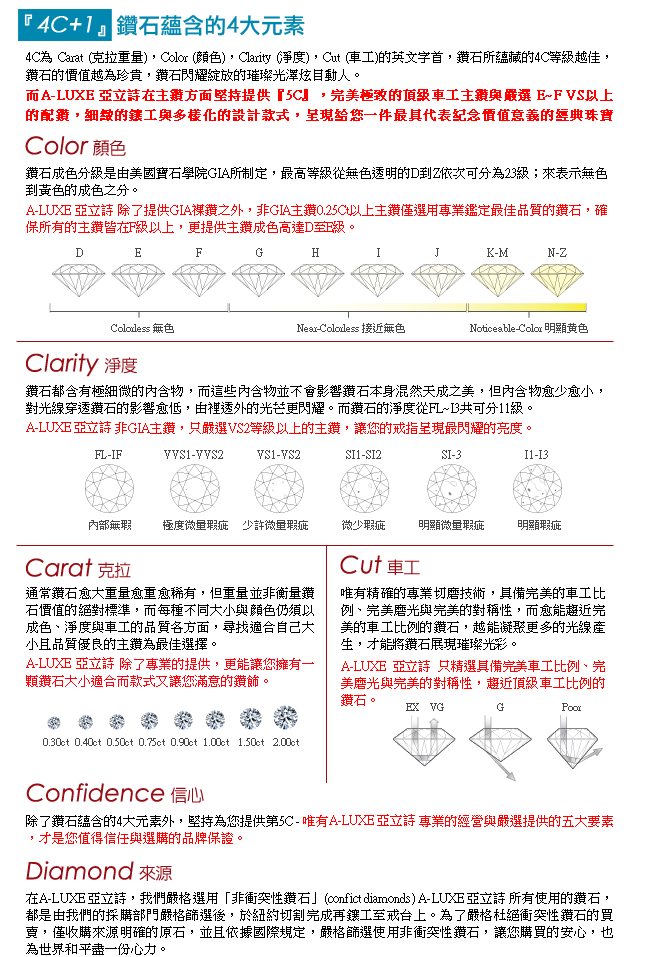 A-LUXE 亞立詩 18K金 Venus 0.40克拉 典雅美鑽耳環