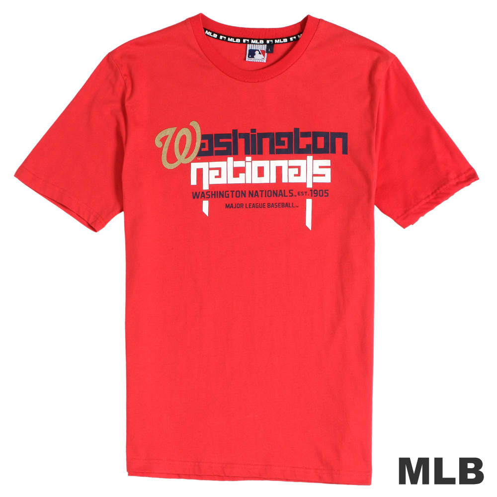MLB-華盛頓國民隊運動印花T恤-紅(男)