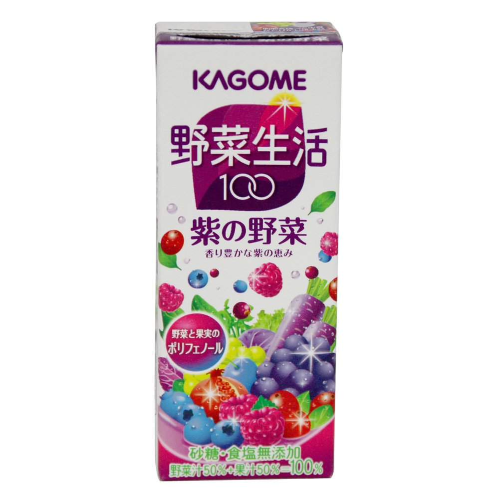 KAGOME可果美 野菜生活紫色蔬果汁(200mlx6罐)