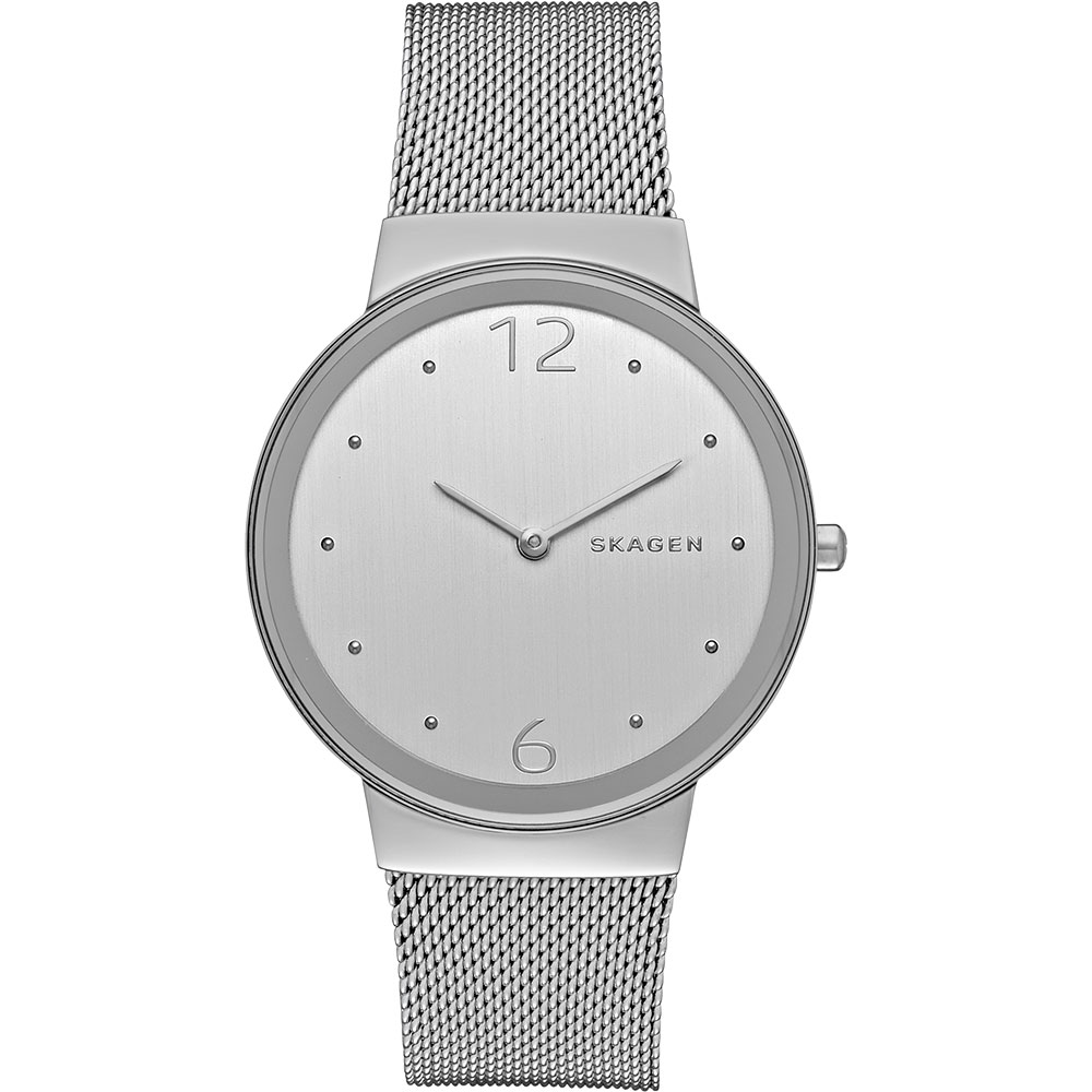 SKAGEN Freja 米蘭帶女錶-銀/34mm