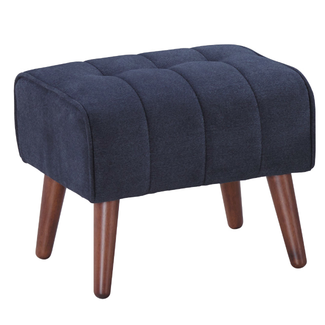 AS-布質黛比深藍細線椅凳-50x46x42cm