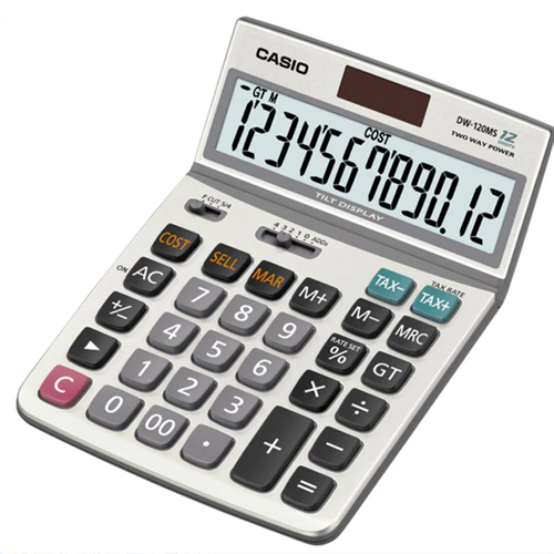 CASIO 12位元 可摺式面板桌上型計算機DW-120MS