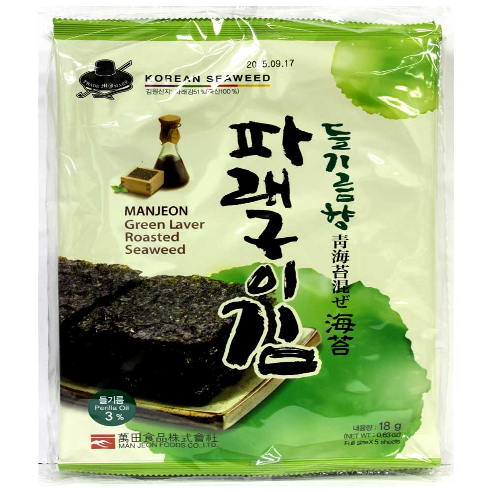 韓英 萬田調味海苔大片-青海苔(5張x4包)