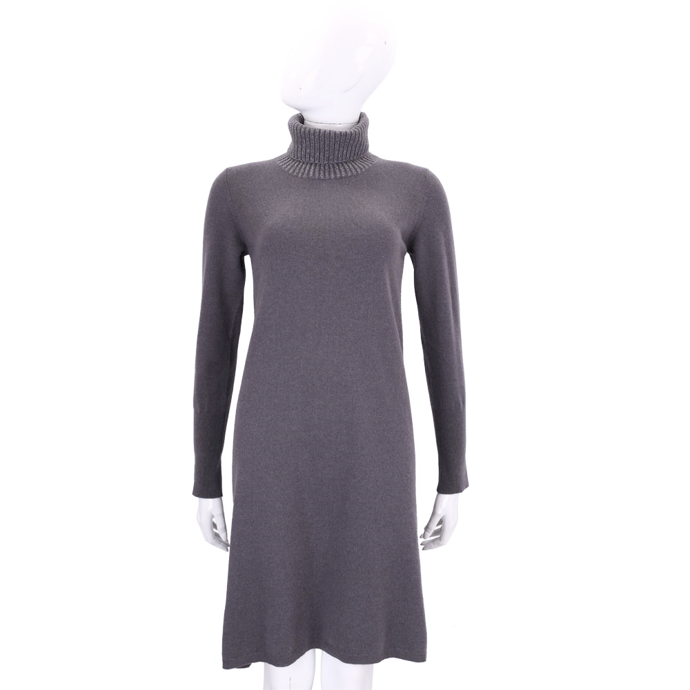 FABIANA FILIPPI 深灰色高領羊毛洋裝(75%MERINO WOOL)