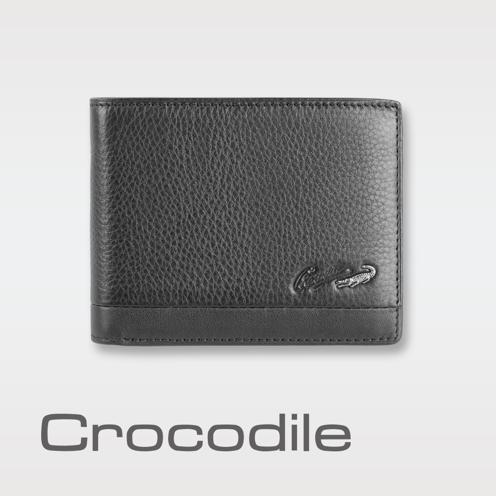 Crocodile Classic 經典系列荔紋軟皮短夾 0103-3357