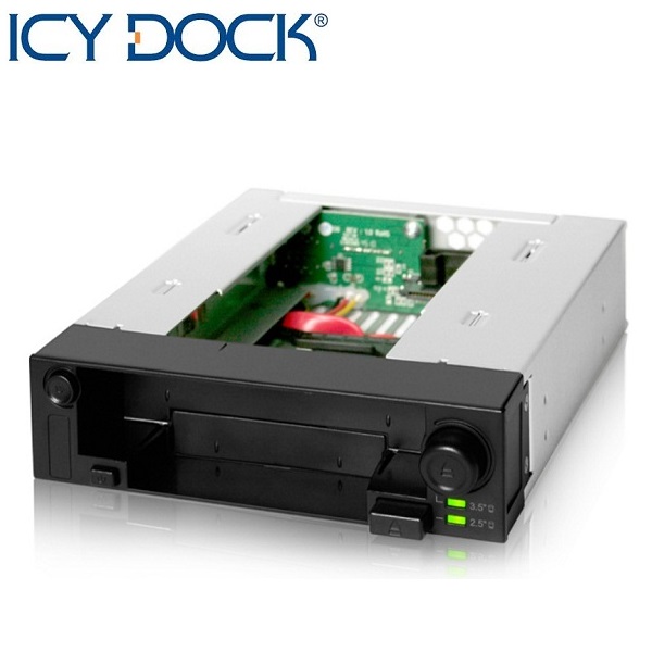 ICY DOCK 2.5吋&3.5吋SATA雙重抽取盒－MB971SP-B