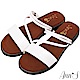 Ann’S乾淨簡單-素面兩穿氣墊寬版平底涼鞋-白 product thumbnail 1