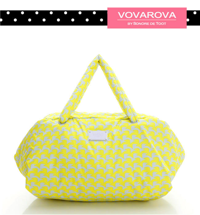 VOVAROVA空氣包-週末旅行袋-千鳥飛飛(黃)-法國設計系列