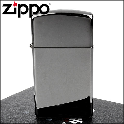 ZIPPO 美系超質感Black ice-黑冰色鏡面打火機(窄版)