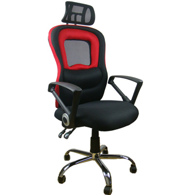 紅黑時尚造型高彈力電腦椅/辦公椅