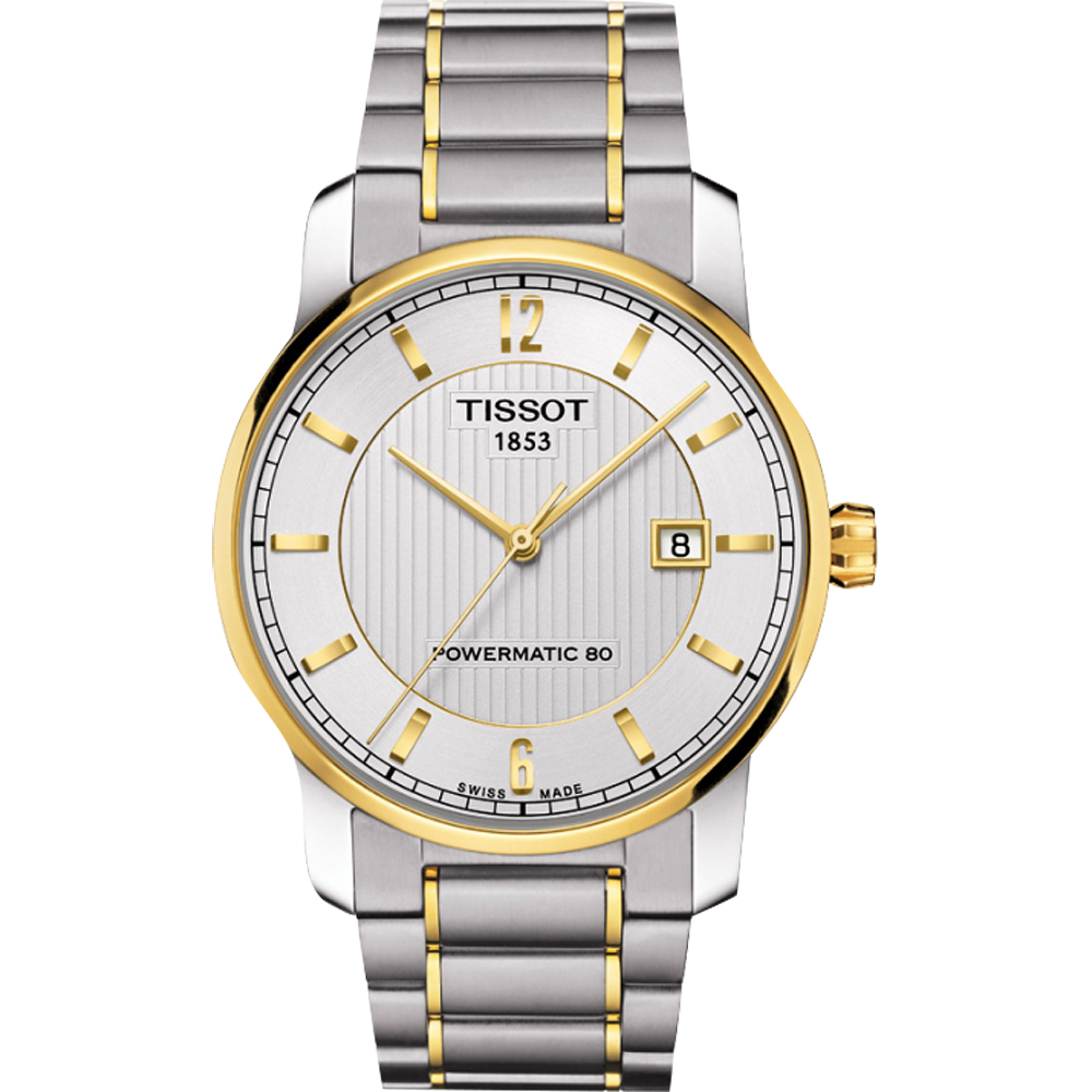 TISSOT 天梭 官方授權 T-Classic Powermatic 80鈦金屬機械腕錶-雙色/40mm