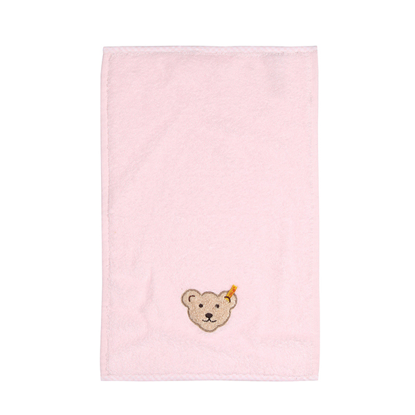 STEIFF德國金耳釦泰迪熊 - 粉紅色 長毛巾 (嬰幼兒衛浴系列)