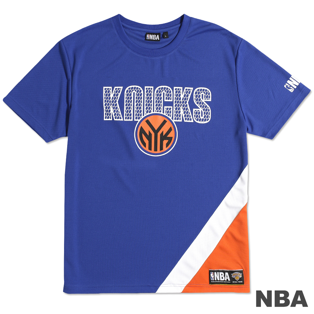 NBA-紐約尼克隊舒適運動短袖上衣-藍(男)