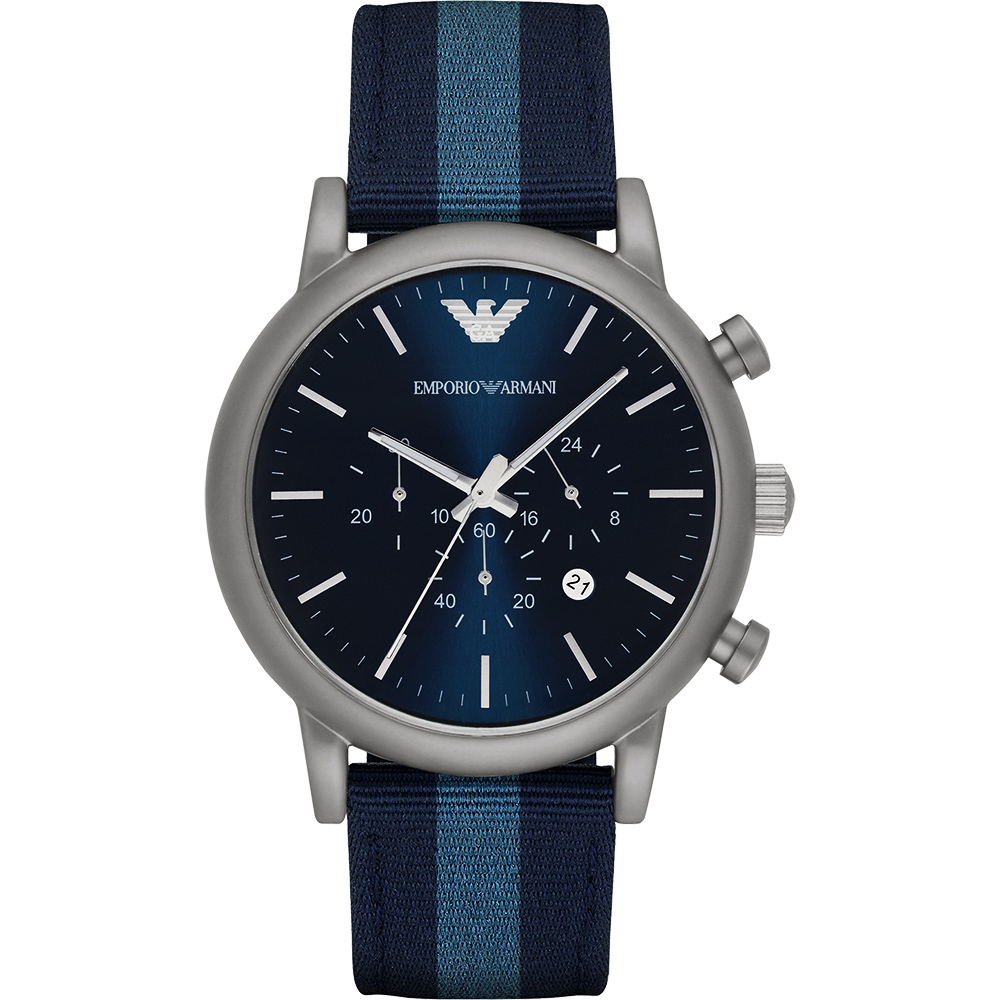 Emporio Armani 義式皇家海軍計時錶-藍/45mm