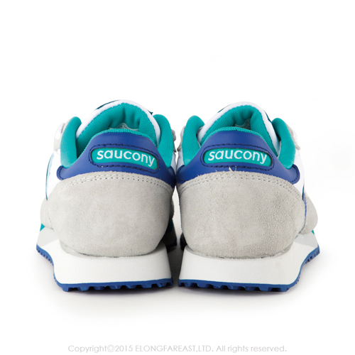 (女) 美國 SAUCONY 經典時尚休閒輕量慢跑球鞋-白藍