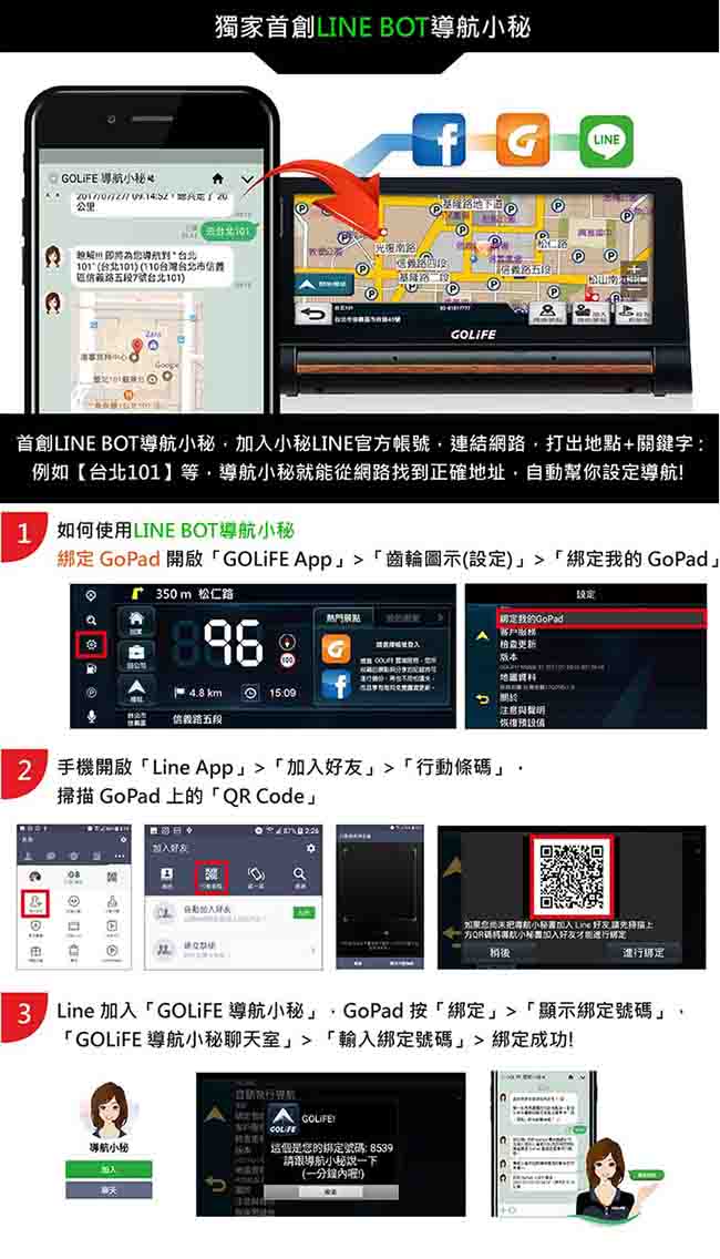 GOLiFE GoPad X 智慧四合一WiFi中控行車導航平板 (附倒車顯影鏡頭組)