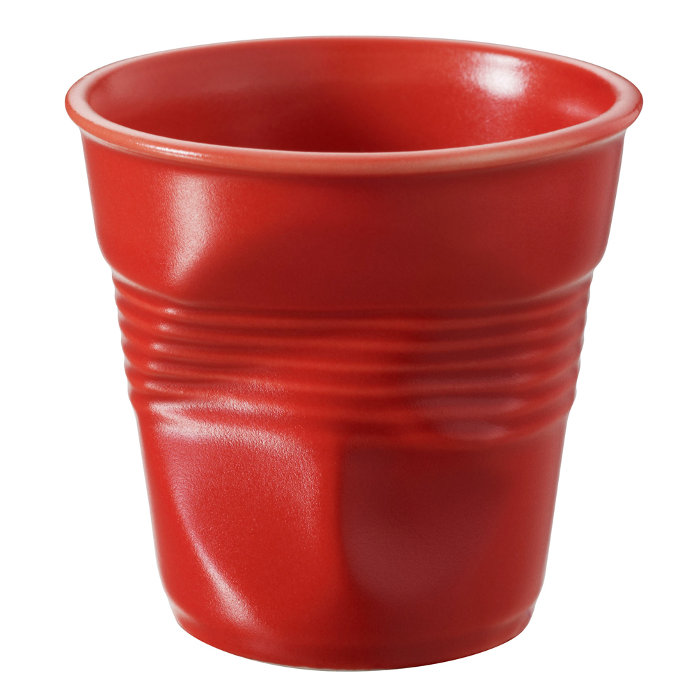 法國 REVOL FRO 紅色 陶瓷皺折杯 80cc