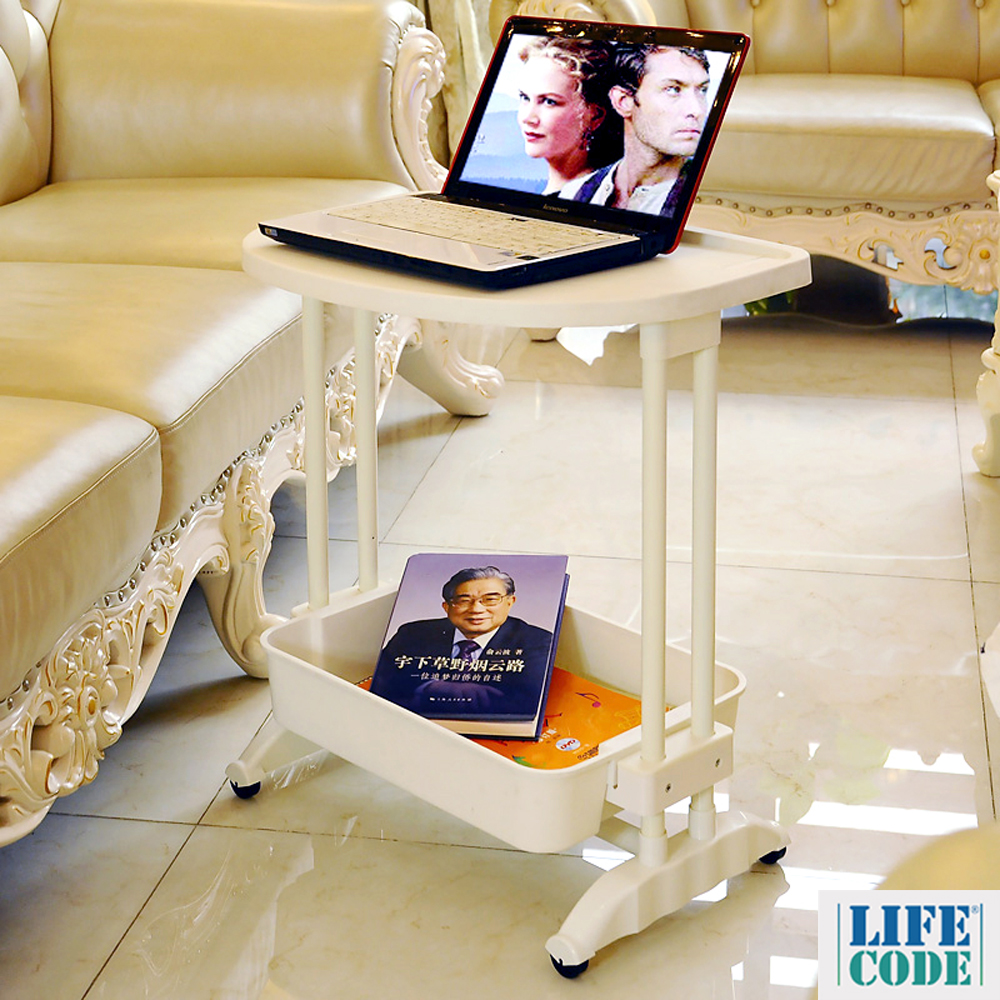 LIFECODE《悠活》二層可移動筆電桌/餐車/茶水桌 55x38x60 cm