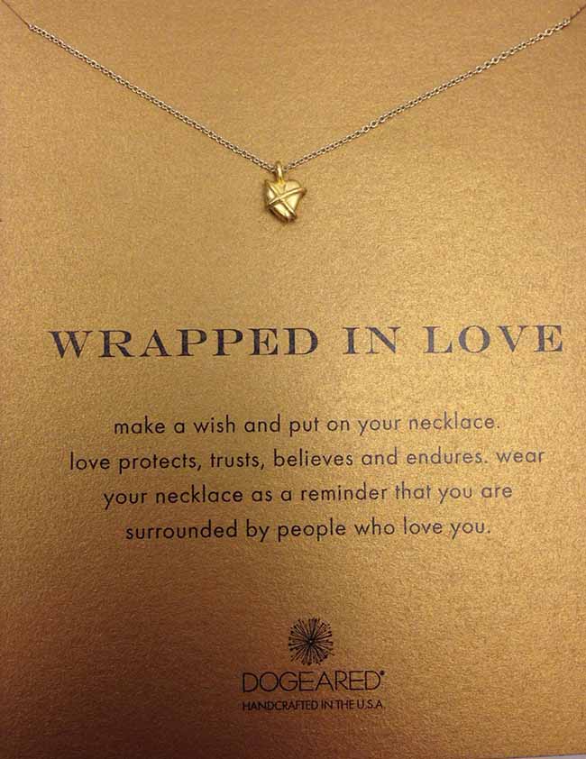 Dogeared 緞帶愛心 wrapped heart 愛的守護 金項鍊 附原廠盒