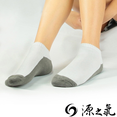 源之氣 竹炭船型運動襪/男女共用 白+灰 6雙組 RM-30007