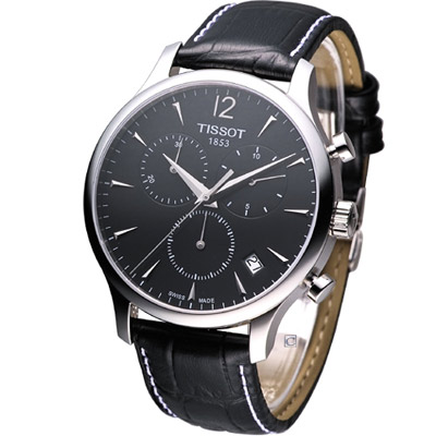 TISSOT T-TRADITION 極簡雅士計時腕錶-黑/42mm