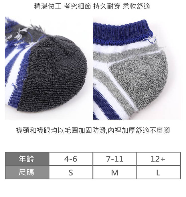 GIORDANO 童裝可愛動物造型撞色短襪(兩雙入) - 01 藍/灰藍條