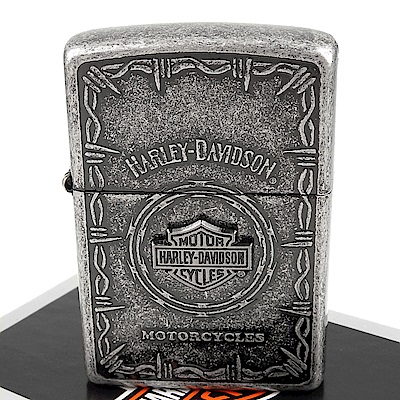 ZIPPO 日系~Harley-Davidson-哈雷-蝕刻立體金屬貼飾打火機