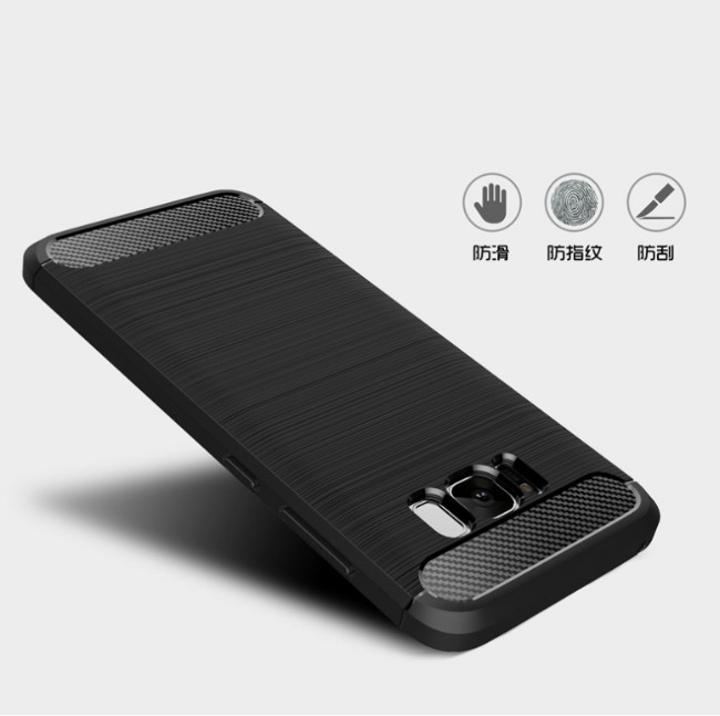 PKG Samsung S8 PLUS抗震防摔手機殼-碳纖維紋系列-紳士黑