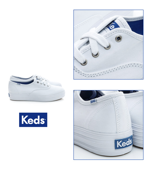 Keds 品牌經典厚底綁帶休閒鞋-白色