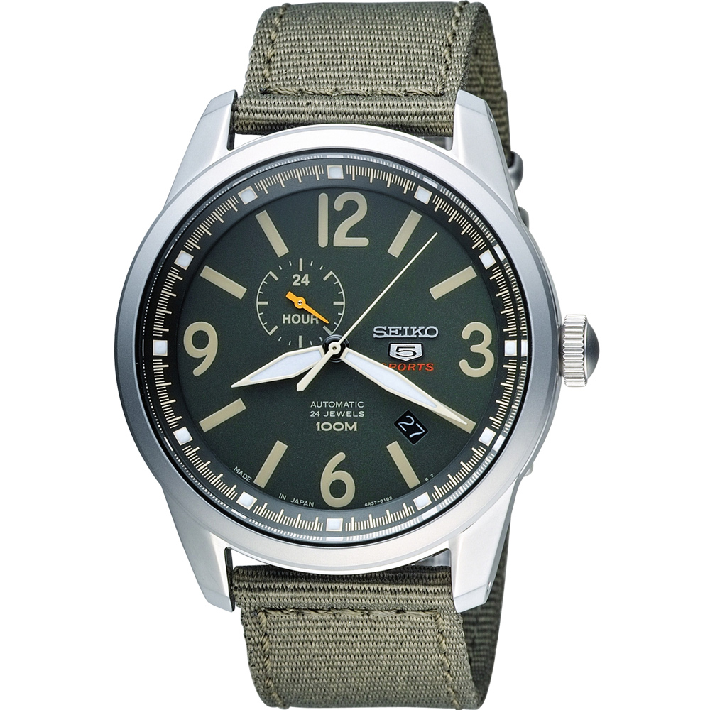 SEIKO 精工經典五號盾牌軍用風格機械錶(4R37-01D0G)綠/44mm | 其他機械錶| Yahoo奇摩購物中心