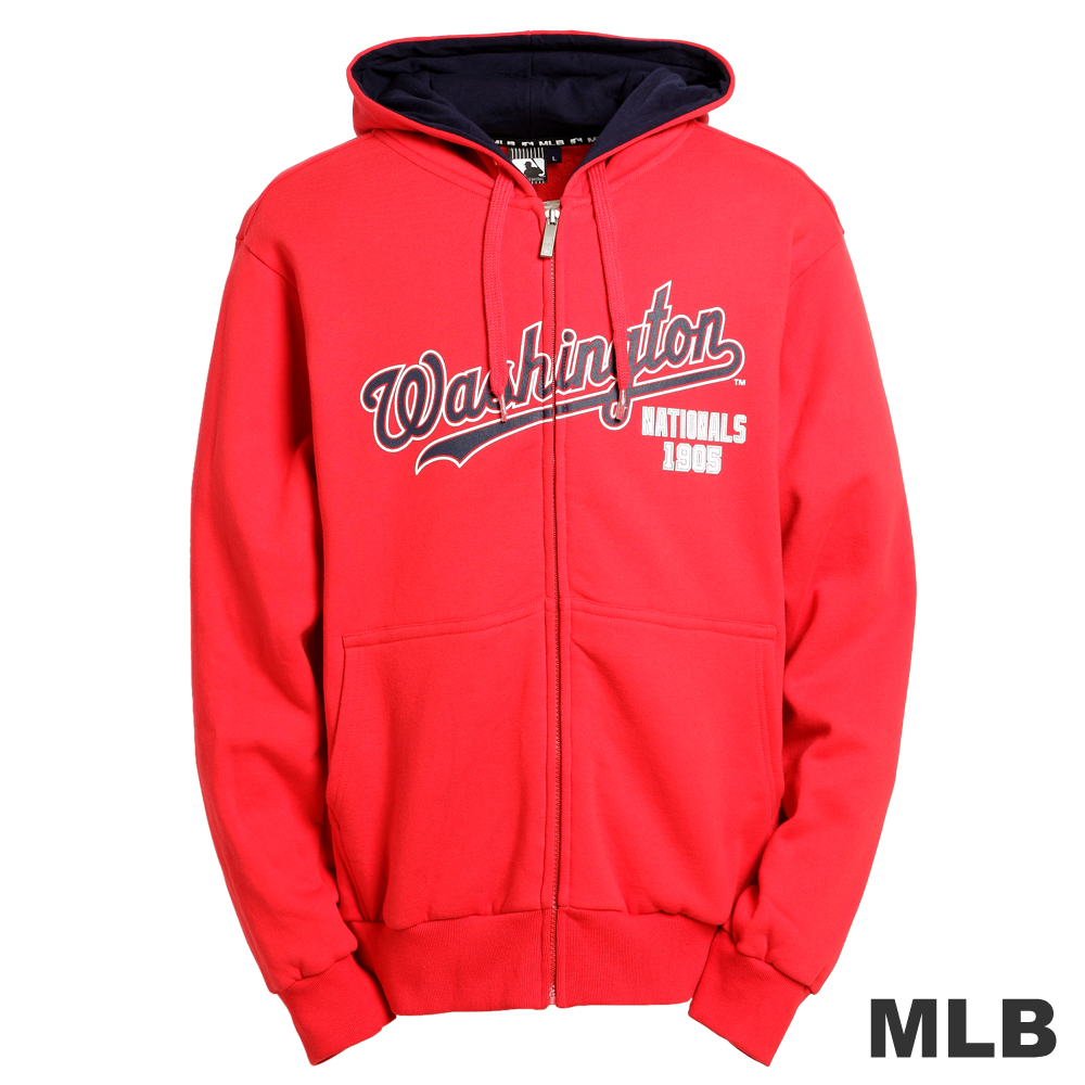 MLB-華盛頓國民隊厚棉連帽外套-紅(男)