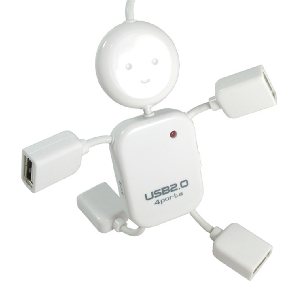 人形造型USB2.0 4PORT HUB 全方位集線器