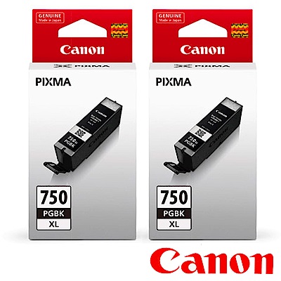 Canon PGI-750XL PGBK原廠高容量黑色墨水二入組合