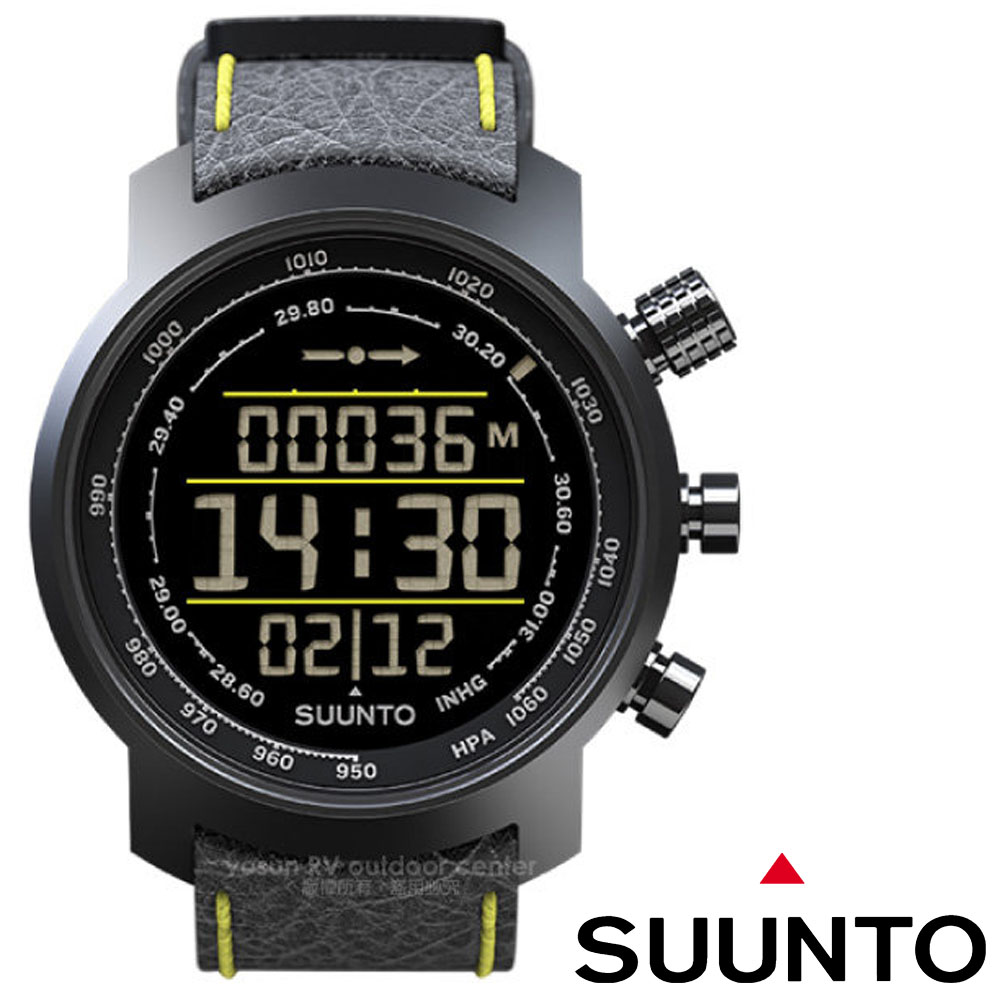 【芬蘭 SUUNTO】Elementum Terra 登山釣魚計時錶_黑底黃紋